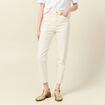 Jeans mom 7/8ème ecru femme