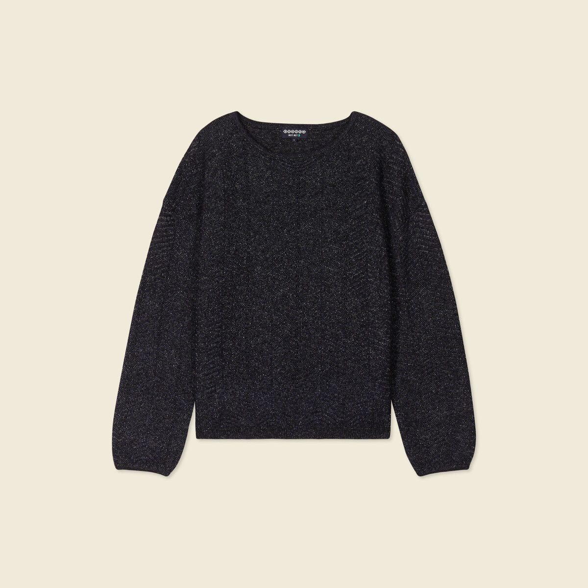 Pull manches longues bleu marine femme