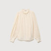 Chemise manches longues en coton creme femme