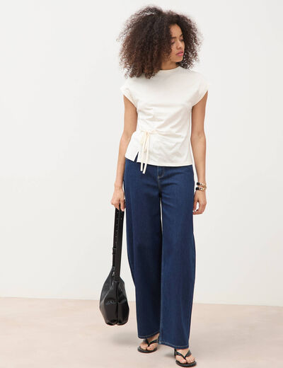 Jeans loose en coton denim brut clean femme