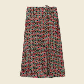 Jupe longue portefeuille noir femme