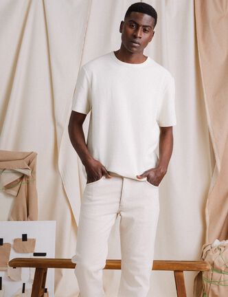 T-shirt manches courtes ecru homme