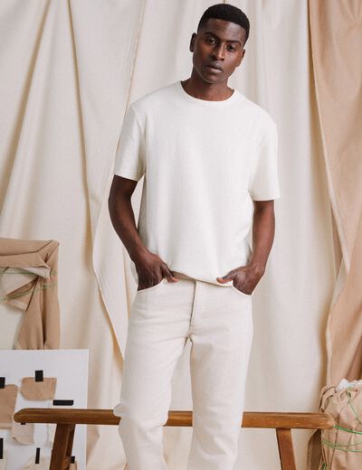 T-shirt manches courtes ecru homme
