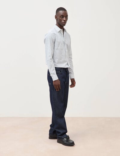 Chemise en coton manches longues blanc homme