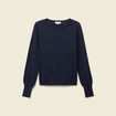 Pull manches longues bleu marine femme