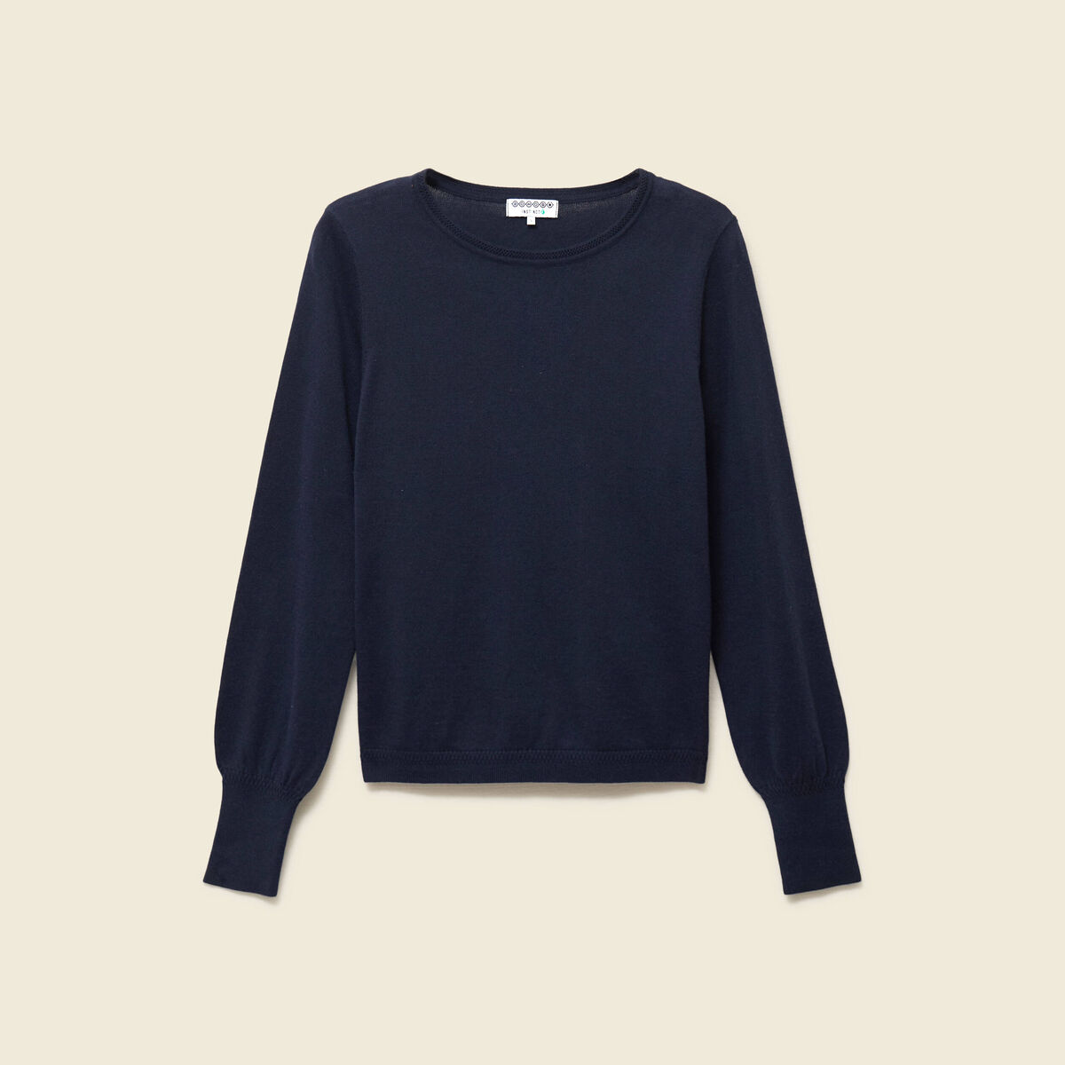 Pull manches longues bleu marine femme