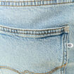 Jeans straight 7/8&egrave;me taille haute denim bleach femme