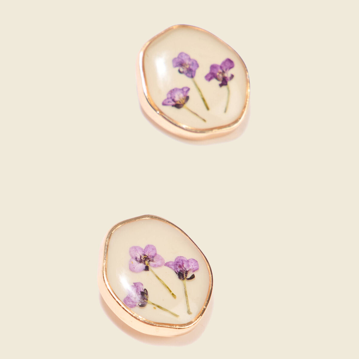 Boucles d'oreilles clous violet femme
