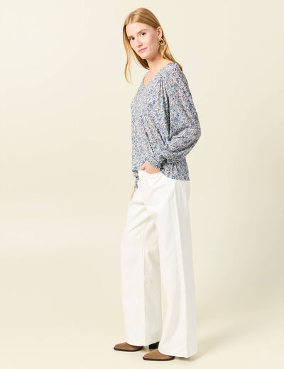 T-shirt manches longues bleu clair femme