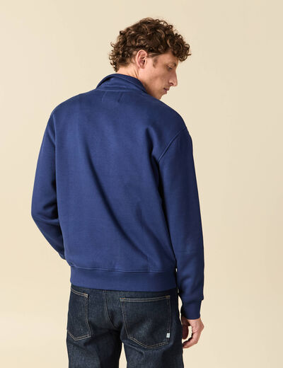 Sweat manches longues bleu fonc&eacute; homme