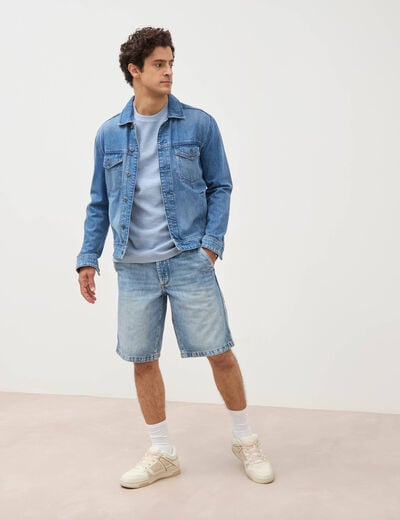 T-shirt manches courtes bleu gris homme