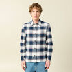 Surchemise en coton manches longues bleu marine homme