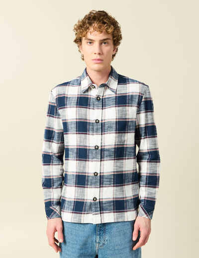 Romfh Schuyler Chemise à manches courtes Blanc/bleu/carreaux Taille M