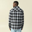 Surchemise oversize courte doubl&eacute;e bleu marine homme