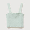 Top cintr&eacute; court &agrave; bretelles col carr&eacute; vert pastel femme