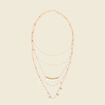 Collier multi-cha&icirc;nes couleur or femme