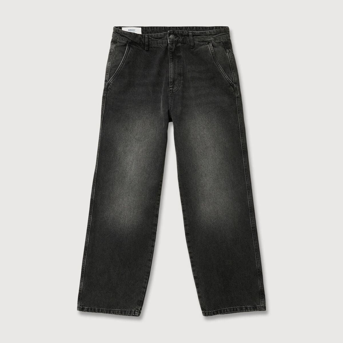 Jeans loose longueur 32 en coton denim noir homme
