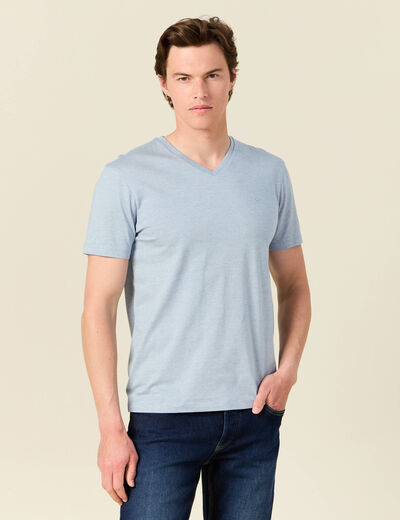 T-shirt manches courtes homme bleu gris homme