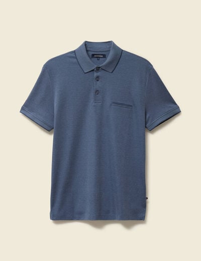 Polo manches courtes bleu gris homme