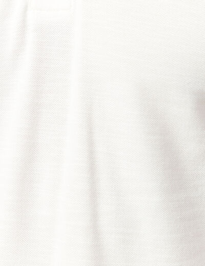 Polo cintré manches courtes en coton ecru homme