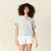 Chemise manches 3/4 vert olive femme