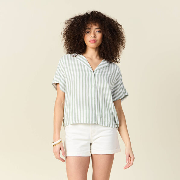 chemise manches 34 vert olive femme Chemise manches 3/4 vert olive femme