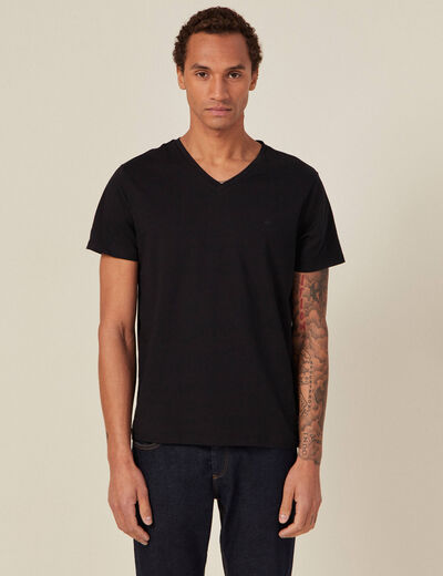T-shirt col V homme Instinct noir homme