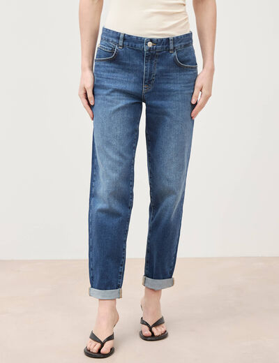 Jeans girlfriend 5 poches denim stone femme