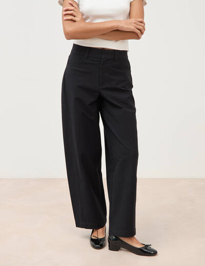Pantalon coupe regular noir femme