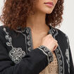Veste en coton avec broderie noir femme