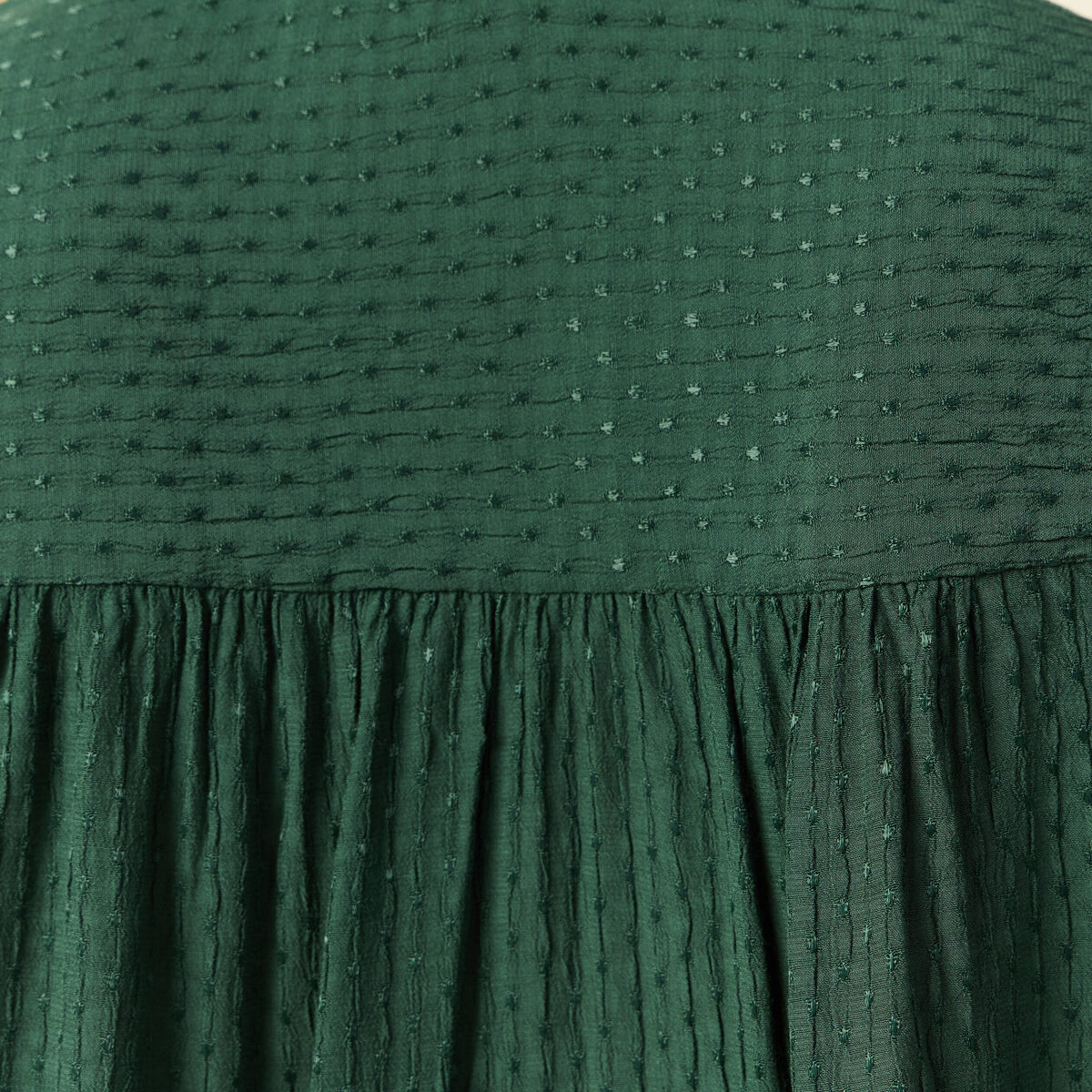 Chemise manches longues vert foncé femme