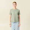 T-shirt manches courtes vert olive femme