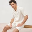 Col boyfriend manches courtes en coton ecru homme