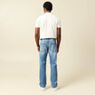 Jeans straight longueur 32 en coton denim stone homme