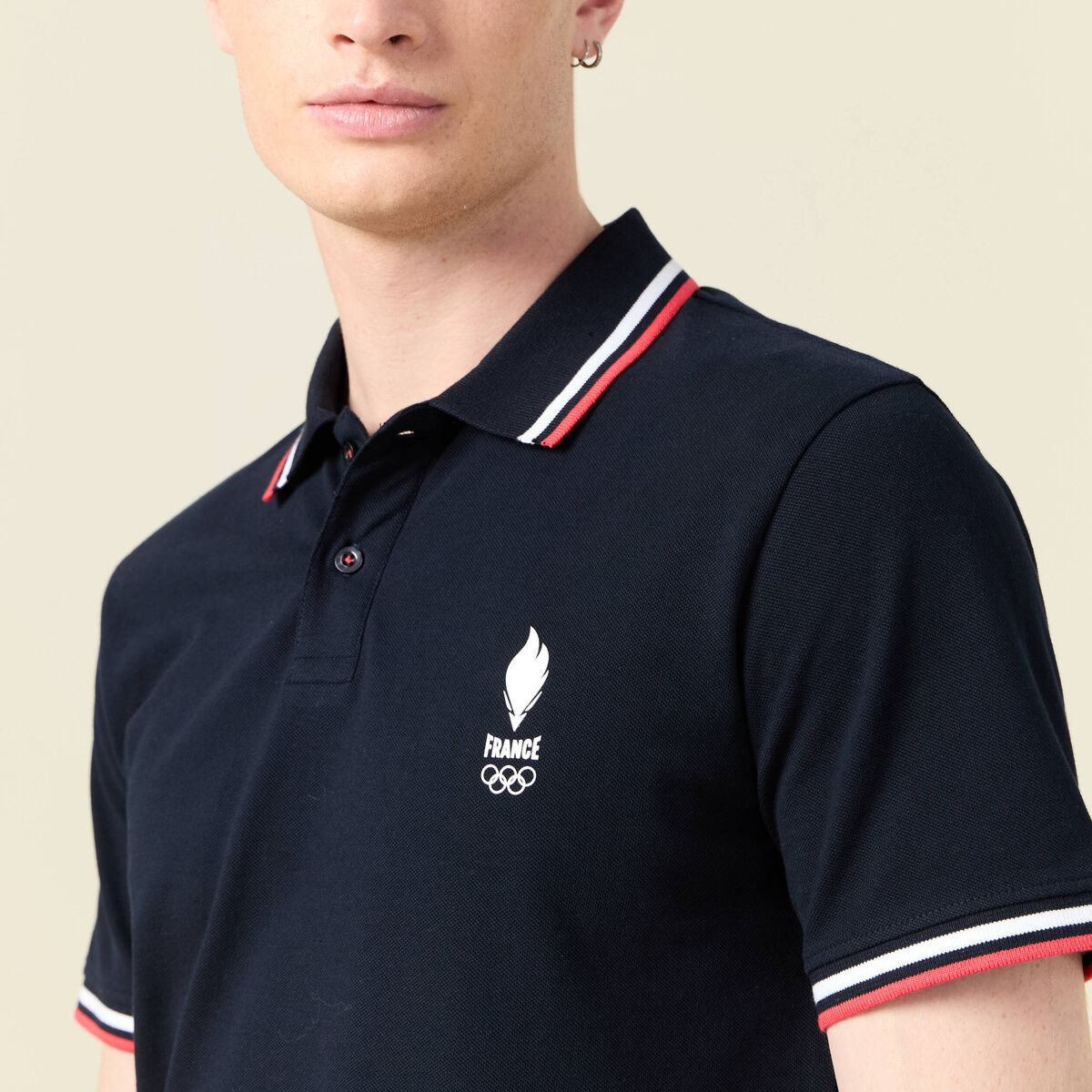 Polo manches courtes bleu marine homme