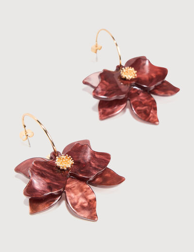 Boucles d'oreilles pendantes taupe femme
