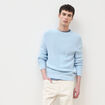 Pull col rond manches longues en coton bleu ciel homme