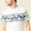 T-shirt coupe droite en coton col rond bleu ciel homme