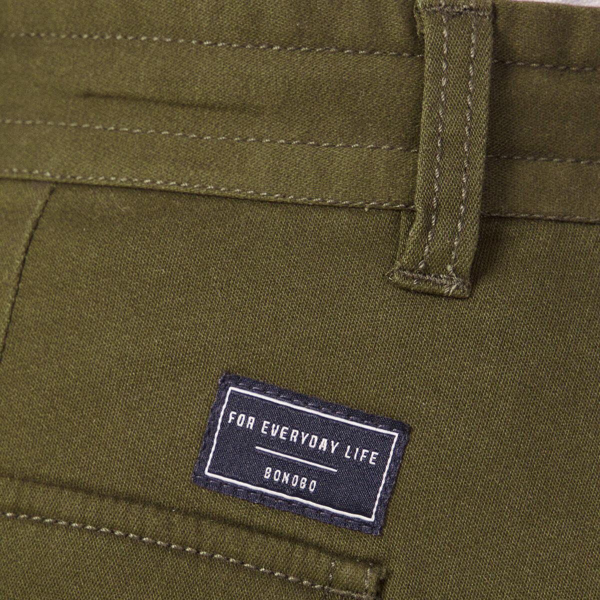 Pantalon cargo taille à cordon vert kaki homme