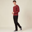 Pull manches longues bordeaux homme