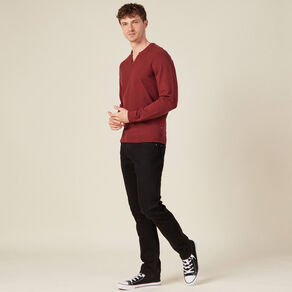 Pull manches longues bordeaux homme