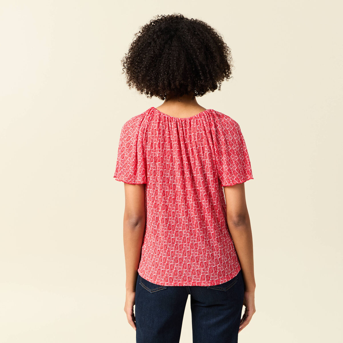 T-shirt manches courtes rouge femme