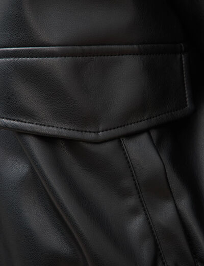 Blouson oversize manches longues noir femme
