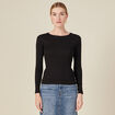 T-shirt femme maille unie Instinct noir femme
