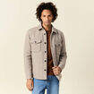 Surchemise boutonn&eacute;e beige homme