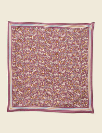 Foulard en coton satin&eacute; bordeaux femme