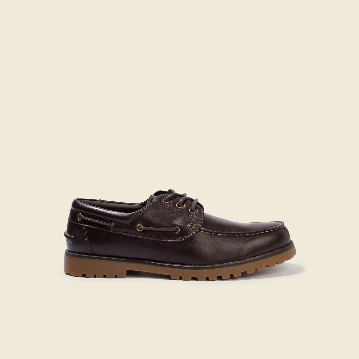 Mocassins &agrave; lacets marron fonc&eacute; homme
