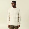 Pull manches longues col rond sable homme