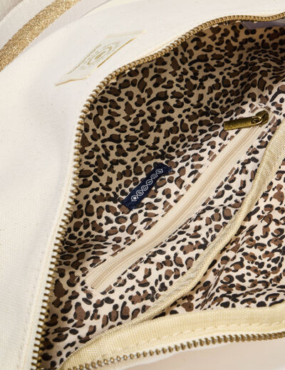 Banane coton sac bandouli&egrave;re ivoire femme