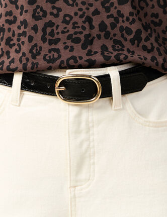 Ceinture fine noir femme
